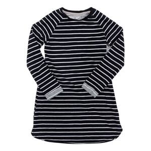 H&M Logg Black White Striped Dress Long Sleeves Girls 6 7 8